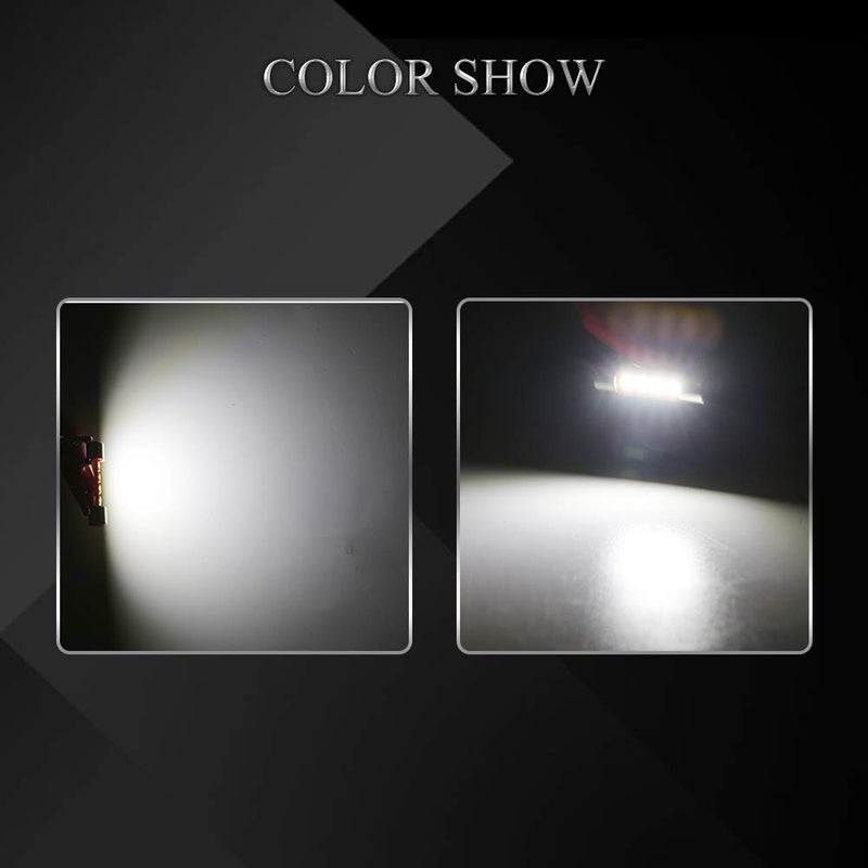 YM EBright YM E-Bright White 28MM Festoon Led For Car Visor Mirror Lights, 14V1CP 6641 6612F Led Festoon Bulb 12V Dome Light, 3030-4SMD, Pack of 6 - Image 4